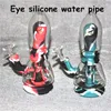 Narghilè per pipa ad acqua in silicone con decorazione per gli occhi Accessori per fumatori Bong in vetro Pipa per tabacco Dab Rig