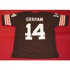 001 CUSTOM # 14 OTTO GRAHAM marron Retro College Jersey taille s-4XL ou personnalisé avec n'importe quel nom ou numéro de maillot