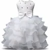 زهرة فتاة اللباس الرسمي 3-8 سنوات الزهور الطفل الفتيات فساتين 9 ألوان vestidos حفل زفاف ملابس الأطفال ملابس عيد 210303