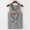 Hjärta tryckta Kvinna Tank Toppar Casual Harajuku Toppar För Kvinnor Ladies Ärmlös Vest Valentine Day Present Camisetas Muje 210527