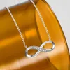 Zemior 925 Sterling Silver Necklace Infinite Love Damskie Regulowany Przyjaźń Naszyjnik Ślub Kreatywny Prezent Wisiorek Łańcuch Q0531