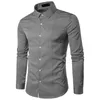 Chemises habillées pour hommes DA JAUNA 2021 chemise formelle pour hommes coupe Slim hommes solide Homme à manches longues taille européenne S-XXL Occasion N9045