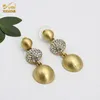 Afrikanisches Perlenschmuckset 24K Dubai Gold Damen Luxusschmuck Indische Braut Hochzeitskollektion Halskette Ohrringe Für Frauen Sets H1022