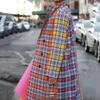 Kvinnors Trench Coats Kvinnor Höst och Vinter Plaid Lapel Casual Coat Fashion Long Abrigos Mujer Invierno 2021