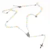 Подвесные ожерелья девственница Мэри Колье из нержавеющей стали ювелирные изделия католический розарий крест 1274