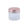 Frosted Glass Cream Jar Clear Cosmetic Bottle Lotion Lip Balmcontainer met roségouden deksel 5G 10G 15G 20G 30G 50G 100G1282881