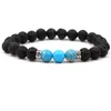 Lava Rock Stone Bead Armband Chakra Charm Natursten eterisk olja Diffuser Pärlor Kedja För kvinnor Män Mode Hantverk Smycken