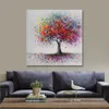 Mintura Dipinto ad olio su tela Fatto a mano Arte Dipinto a mano Acrilico Canva Albero colorato Wall Art Home Decor Office Decor Senza cornice 210310