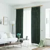 Luxe groene turquoise fluwelen black-out gordijnen voor woonkamer slaapkamer raam massief grijs paars thermisch gordijn 210913