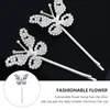 Pinces à cheveux Barrettes 2Pcs Strass Papillons Clip Barrette Pour Mariage Proms Fête D'anniversaire