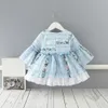 Bébé filles dentelle robe de princesse 1er 2ème printemps robe de fête d'anniversaire nouveau-né robe de baptême enfant en bas âge enfants vêtements 0-4 Q0716