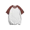 9202 T-shirt da uomo giapponese retrò semplice moda chic nuovo colore contratto tutto fiammifero cotone raglan manica corta girocollo magliette H1218
