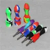 5 pcs Narguilés Silicone Fumer Tuyaux Ti Nail NC Kit Ensemble Avec 10mm GR2 Titane Pointe Concentré Cap Dab Rigs Cire Brûleur À Huile