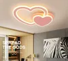 Lampes et lanternes au design créatif en forme de cœur, éclairage de chambre à coucher, plafonnier Led rotatif moderne en acrylique