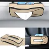 Car Organizer PU Leather Tissue Box Sun Visor Hanging Boxes Seat Back Napkin Holder With Card Slots Auto Interior Accessories
