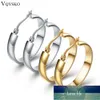 Brand Earrings For Women Fashion Jewelry Gift Wholesale Trendy 2 Colors Gold Color Stainless Steel Hoop Earrings Factory price expert design Quality Latest Style