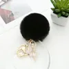 New Ballerina Girl y Imitated Rabbit Fur Ball Key chain Ballet Girl Car Key Ring Decoration Party Gift For Purse Bag PR50013899542