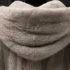 Lautaro Vinter Lång Fluffig Varm Tjock Skirted Faux Mink Fur Coat Kvinnor Med Huvud Elegant Lyx Maxi Furry Overcoat Fashion 211007