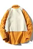 남자 재킷 망 윈드 브레이커 자켓 가을 캐주얼 빈티지 컬러 블록 느슨한 트랙 까마귀 코트 streetwear
