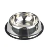 Stainless Steel Dog Cat Bowl Non-Slip Durable Outdoor Food Feeder Water Bowls For Small Medium Large Dogs Pet Feeding Drinking Supplies WLL8