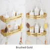 Corner Shelf Wall Mounted Bathroom Brushed Gold Aluminum Shower Shampoo Holder shelf 220527