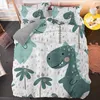Cartoon Dinosaur Bedding Set Twin Queen King Size Boho Comforter Duvet Quilt Cover and Pillowcase Soft Bedclothes 210615