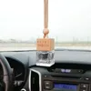 8ml Black Square Car Perfume Bottles Empty Glass Bottle with Wood Screw Cap and Hang Rope for Decorations Air LLD11875