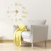 Orologio da parete digitale fai-da-te Adesivo 3D Design moderno Grande orologio silenzioso Home Office Decor Orologio da parete per la decorazione del soggiorno 210310
