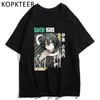 Tanjiro Inosuke Hashibira Akaza Lustige T-shirts Dämon Slayer Kimetsu No Yaiba Anime T-shirt Harajuku Ästhetik Sommer T-shirts Y220208