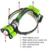 Boruit B22 LED recarregável Zoomable faróis XML22X XPE Lâmpada de cabeça verde Micro USB Head Tocha de pesca Light5504492