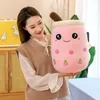 Imitation Fruit Milk Tea Cup Pillow Plush Dolls Toy Large Pearl 24CM -35cm New Stuffed Animals Large Girl Doll Gift