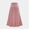 Chiffon Pink Ruffle Gonna lunga da donna a vita alta Bowtie Split Maxi gonne irregolari Donna Primavera Inverno Abiti da ufficio Donna 210311