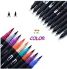 Stylos pinceaux à double pointe 72 couleurs stylos feutre fin stylos à colorier pointe pinceau marqueurs d'art pour enfants et adultes coloriage 210226