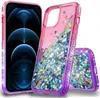 Voor iPhone 13 12 11 Pro Max Cases Glitter Vloeibare Quicksand Telefoonhoes Sparkle Shiny Bling Diamond Leuke Beschermhoes Compatibel met Samsung Note 20 Ultra 10 Plus