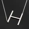 Edelstahl A-Z Englische Buchstaben Halskette Silber Initial Anhänger Alphabet für Frauen Mädchen Modeschmuck Geschenk wird und sandig