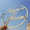 Custom Wedding Wooden Circle Sign Personalized Bride and Groom Name Wedding Po Props Rustic Wall Decoration5985556