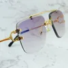 Óculos de Sol com Corte Diamante Masculino Oversized Square Designer Óculos de Sol Sem Aro Moda Vintage Sombras Óculos para Mulheres Gafas De Sol