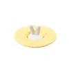 실리콘 컵 뚜껑 10cm 만화 토끼 귀 오버 플로우 예방 안티 먼지 둥근 그릇 뚜껑 재사용 가능한 인감 커피 머그잔 모자 커버 RRE11006