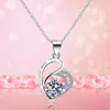 Pendentif colliers Design femmes coeur à Zircon collier mode bijoux ronds saint valentin cadeaux accessoires quotidiens