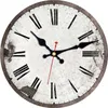 Wall Clocks Shabby Clock Large Black Paris Flower Cirle Round Retro Arab Roman Numerals For Living Room Watch Gift