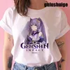 Manga Genshin Impact T-shirt Kawaii Harajuku Streetwear T Shirt FunnyGraphic Cute Anime Unisex Tshirt Hip Hop Top Tee Men Women Y0901