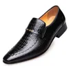 Men's Spring and Summer Commercial Alligator Pattern Classic Low-Top Casual Embossed Leather Shoes