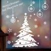 Christmas tree decoration glass window wall sticker decals festival home decor happy year stickers paper Y201020