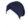 Women Milk Fiber Turban Cap Solid Color Twisted Muslim Head Wrap Chemo Hijab Hat B2QD1