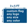 Bandera personalizada Calidad Premium Free Fedex Costo Diseño 100D Poliéster 150x90cm Deportes Publicidad Club Logo Impresión digital Banner