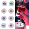 Tappetini 5 pezzi Mini Glow LED adesivi per bottiglie sottobicchieri luminescenti impermeabili Festival Night Club Bar Decorazione del partito2317