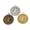 Medalha de s￣o bento Charms of Nursia Patron Against Evil Medalla Charm Beads Plata antigua/Oro/Bronce colgante cat￳lico Colgantes L1791 36x31mm 12pcs/lot