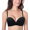 Yandw naken svart vit självhäftande magi 1/2 koppar slät push up halter strapless sexiga bras kvinnor 70 75 80 85 90 A B C D 210623