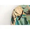 Groene Vintage Retro Night Garde Print Boho Maxi Kimono Shirt Mouw Vest Boheemse Lange Wrap Blouse Zomer Tops Beachwear 210308