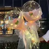 Party Decoration Valentines Day LED Balloons Light Luminous Bobo Ball Balloon Flashing Light Rose Bouquet lover Gifts for Birthday Wedding 404 S2